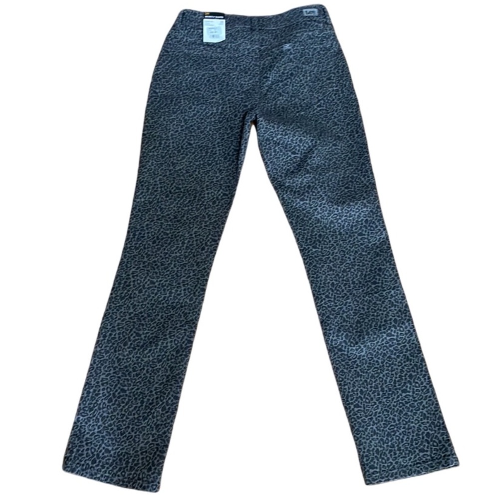 NWT Lee - Black and Gray Leopard Print Straight Leg Mid Rise Jeans - Size 10 L - Picture 3 of 11
